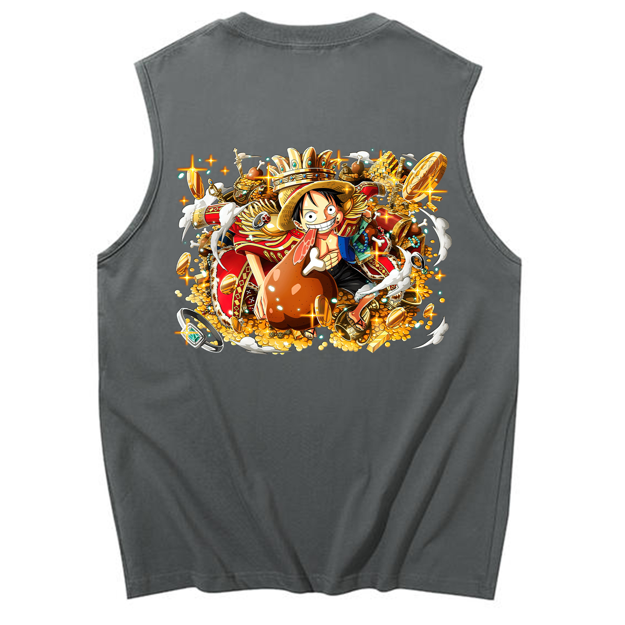 ワンピース モンキー・D・ルフィ ONE PIECE Monkey D. Luffy コットン100％タンクトップ（背面プリント）